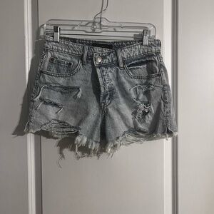 Aeropostale Light Blue Distressed Jean Shorts (4)